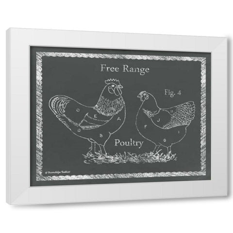 Sectioned Poultry White Modern Wood Framed Art Print by Babbitt, Gwendolyn