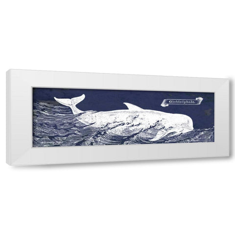 Indigo Whale I White Modern Wood Framed Art Print by Babbitt, Gwendolyn
