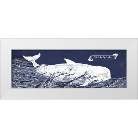 Indigo Whale I White Modern Wood Framed Art Print by Babbitt, Gwendolyn