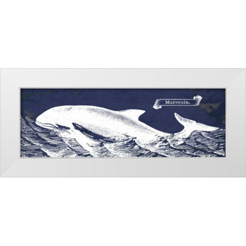 Indigo Whale II White Modern Wood Framed Art Print by Babbitt, Gwendolyn