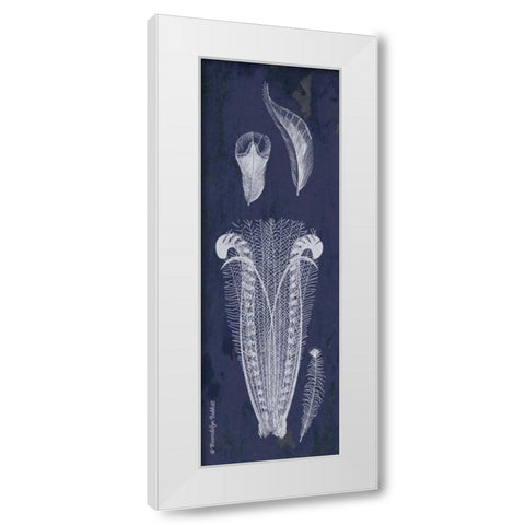 Indigo Feathers I White Modern Wood Framed Art Print by Babbitt, Gwendolyn