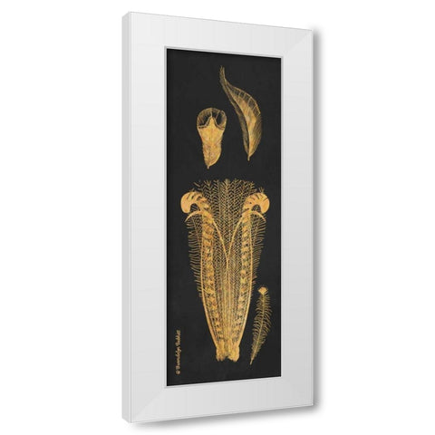 Gold Feathers I White Modern Wood Framed Art Print by Babbitt, Gwendolyn