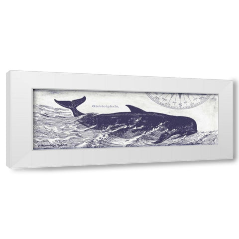 Whale on Cream I White Modern Wood Framed Art Print by Babbitt, Gwendolyn
