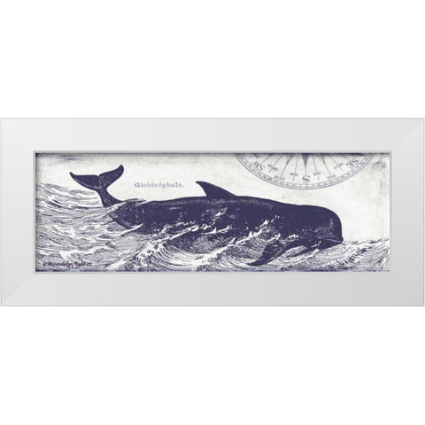 Whale on Cream I White Modern Wood Framed Art Print by Babbitt, Gwendolyn
