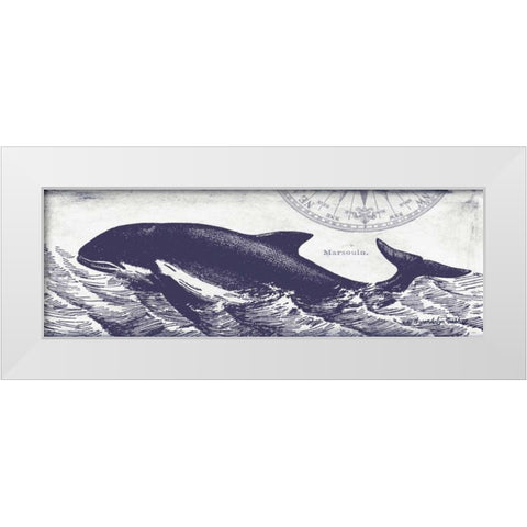Whale on Cream II White Modern Wood Framed Art Print by Babbitt, Gwendolyn