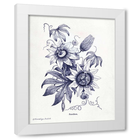 Indigo Botanical I White Modern Wood Framed Art Print by Babbitt, Gwendolyn