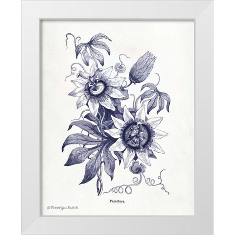 Indigo Botanical I White Modern Wood Framed Art Print by Babbitt, Gwendolyn