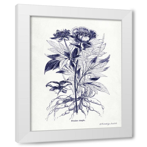 Indigo Botanical III White Modern Wood Framed Art Print by Babbitt, Gwendolyn
