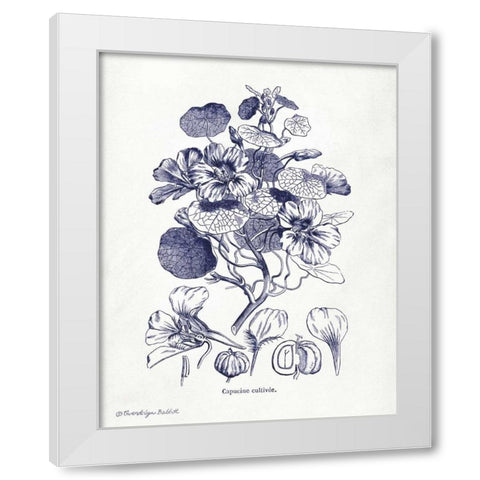 Indigo Botanical IV White Modern Wood Framed Art Print by Babbitt, Gwendolyn