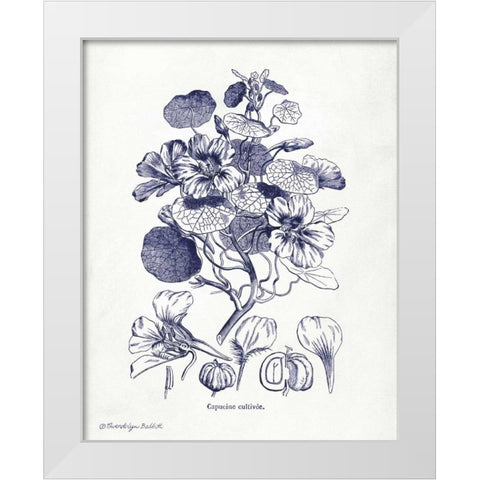 Indigo Botanical IV White Modern Wood Framed Art Print by Babbitt, Gwendolyn