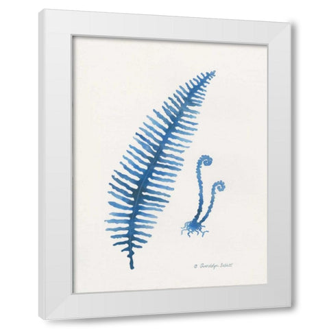 Indigo Fern II White Modern Wood Framed Art Print by Babbitt, Gwendolyn