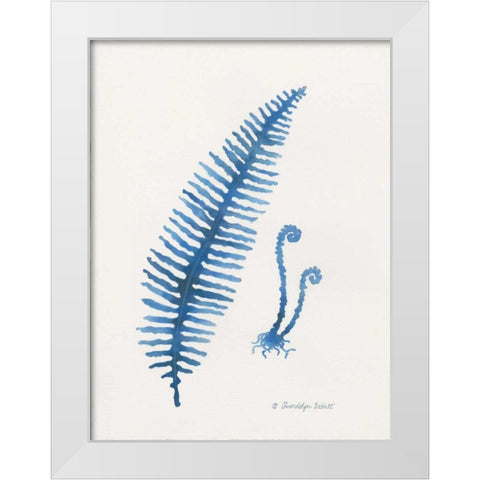Indigo Fern II White Modern Wood Framed Art Print by Babbitt, Gwendolyn