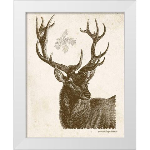 Neutral Deer I White Modern Wood Framed Art Print by Babbitt, Gwendolyn