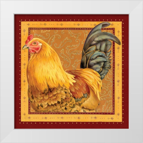 Country Rooster II White Modern Wood Framed Art Print by Babbitt, Gwendolyn