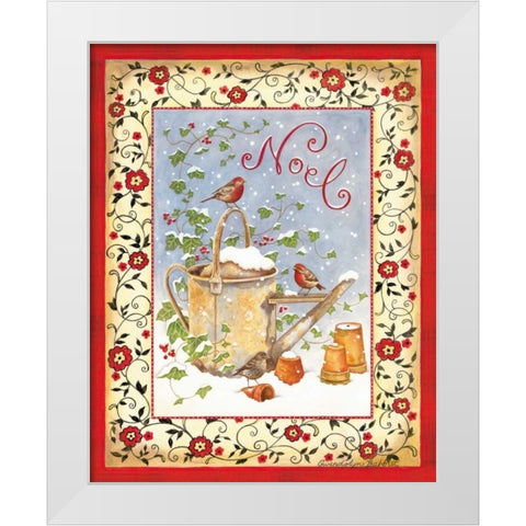 Noel White Modern Wood Framed Art Print by Babbitt, Gwendolyn