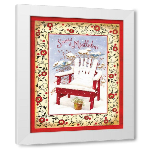 Snow and Mistletoe White Modern Wood Framed Art Print by Babbitt, Gwendolyn