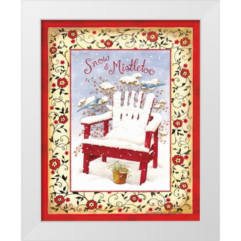 Snow and Mistletoe White Modern Wood Framed Art Print by Babbitt, Gwendolyn