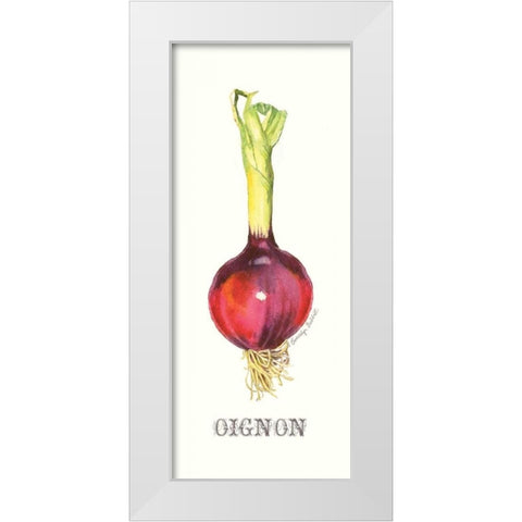 Oignon White Modern Wood Framed Art Print by Babbitt, Gwendolyn