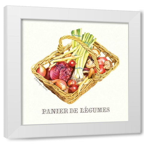 Panier de Legumes White Modern Wood Framed Art Print by Babbitt, Gwendolyn