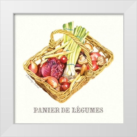 Panier de Legumes White Modern Wood Framed Art Print by Babbitt, Gwendolyn