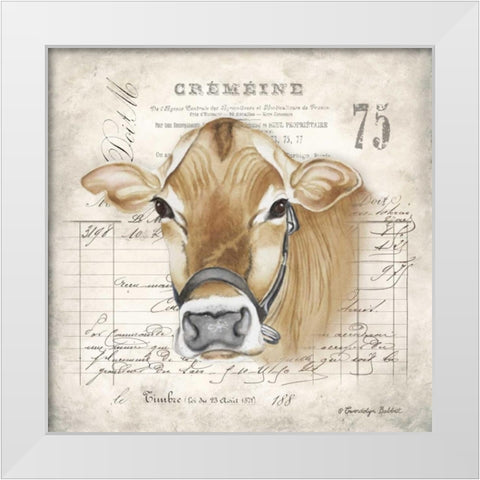 French Cow White Modern Wood Framed Art Print by Babbitt, Gwendolyn