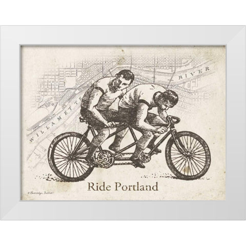 Ride Portland White Modern Wood Framed Art Print by Babbitt, Gwendolyn