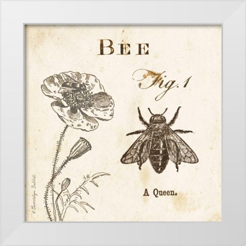 Bee Fig 1 White Modern Wood Framed Art Print by Babbitt, Gwendolyn