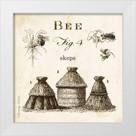 Bee Fig 4 White Modern Wood Framed Art Print by Babbitt, Gwendolyn