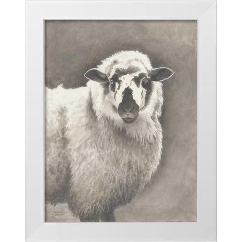 Heirloom Madras Sheep White Modern Wood Framed Art Print by Babbitt, Gwendolyn