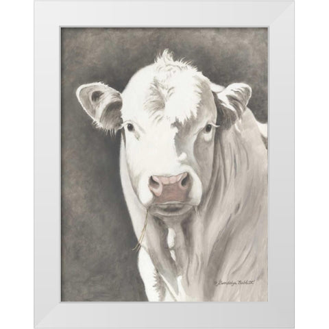White Bull White Modern Wood Framed Art Print by Babbitt, Gwendolyn
