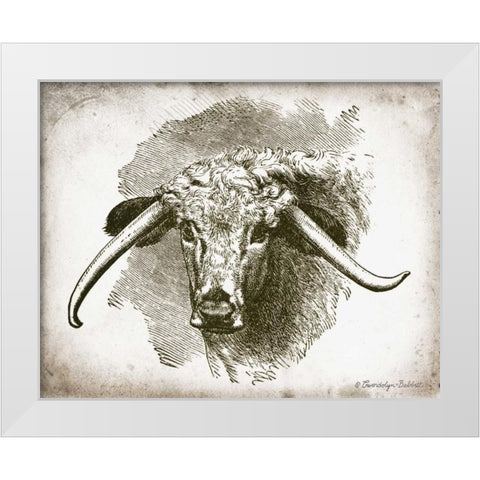 Cow Face II White Modern Wood Framed Art Print by Babbitt, Gwendolyn