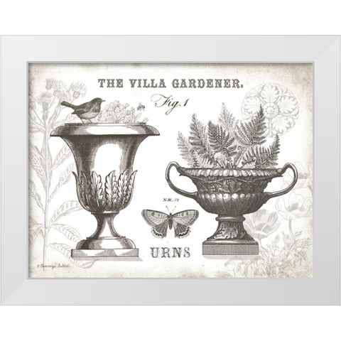 Garden Urns White Modern Wood Framed Art Print by Babbitt, Gwendolyn