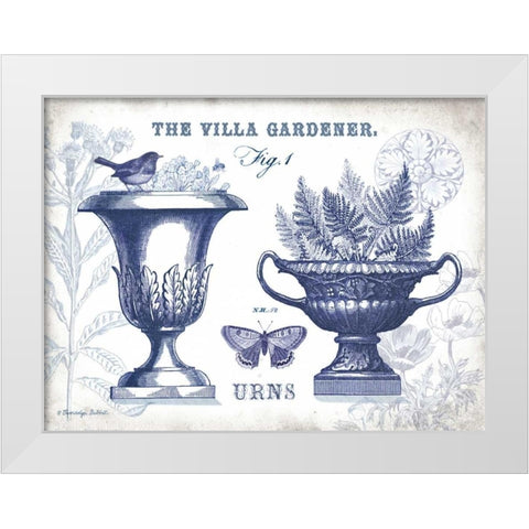Garden Urns Indigo White Modern Wood Framed Art Print by Babbitt, Gwendolyn