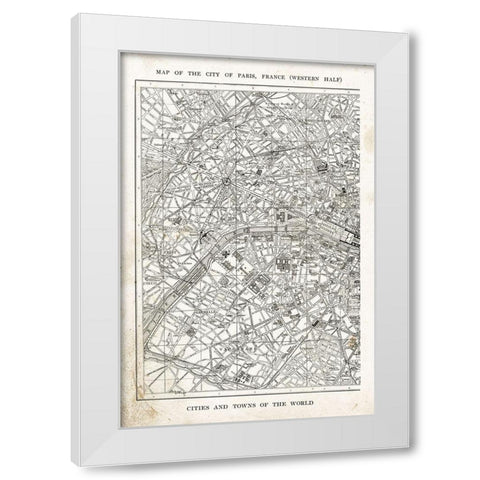 Paris Map I White Modern Wood Framed Art Print by Babbitt, Gwendolyn