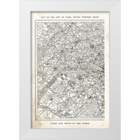 Paris Map I White Modern Wood Framed Art Print by Babbitt, Gwendolyn