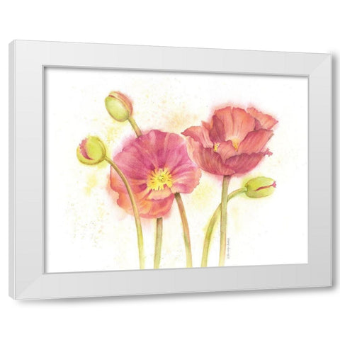 Happy Poppies White Modern Wood Framed Art Print by Babbitt, Gwendolyn