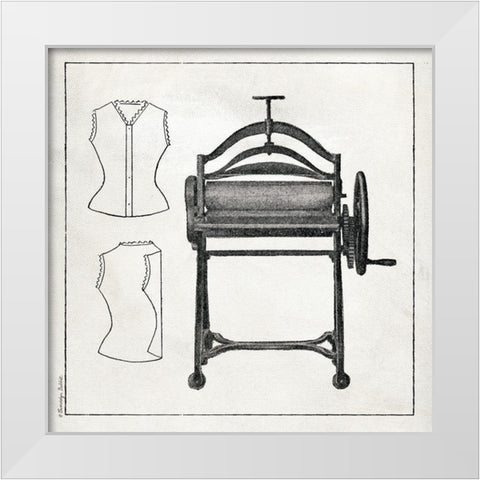 Vintage Mangle White Modern Wood Framed Art Print by Babbitt, Gwendolyn