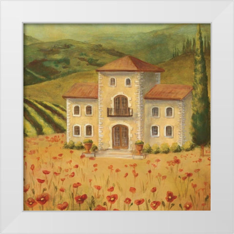 Tuscan Landscape II White Modern Wood Framed Art Print by Belamar, Ella
