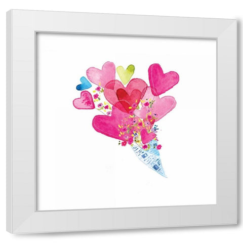 I Heart You I White Modern Wood Framed Art Print by Berrenson, Sara