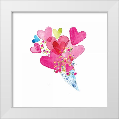 I Heart You I White Modern Wood Framed Art Print by Berrenson, Sara