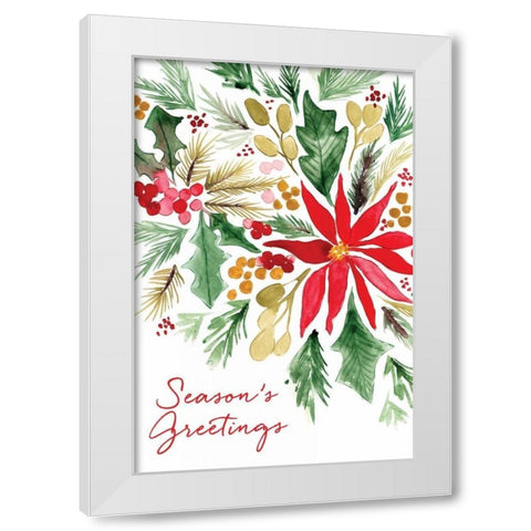 Poinsettia Pine White Modern Wood Framed Art Print by Berrenson, Sara