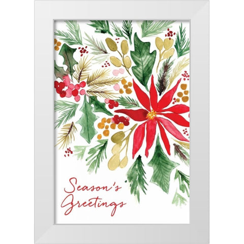 Poinsettia Pine White Modern Wood Framed Art Print by Berrenson, Sara