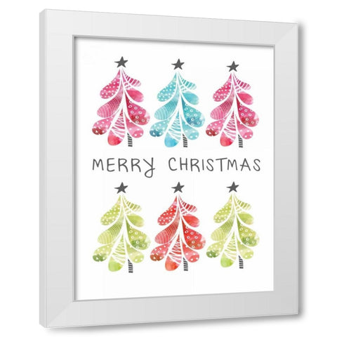 Christmas Trees White Modern Wood Framed Art Print by Berrenson, Sara
