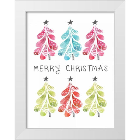 Christmas Trees White Modern Wood Framed Art Print by Berrenson, Sara