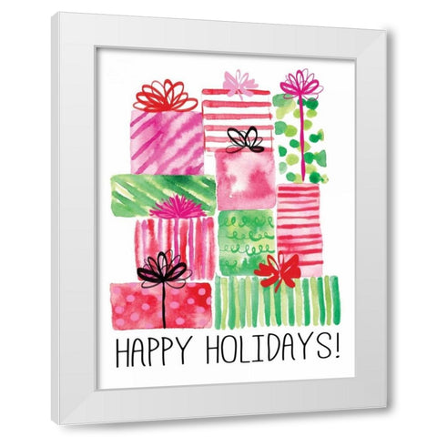 Watercolor Presents White Modern Wood Framed Art Print by Berrenson, Sara