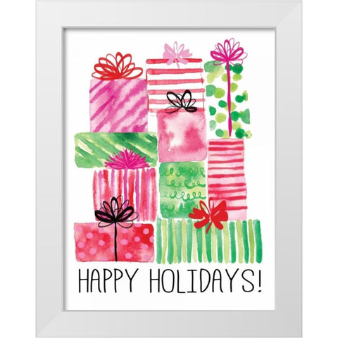 Watercolor Presents White Modern Wood Framed Art Print by Berrenson, Sara