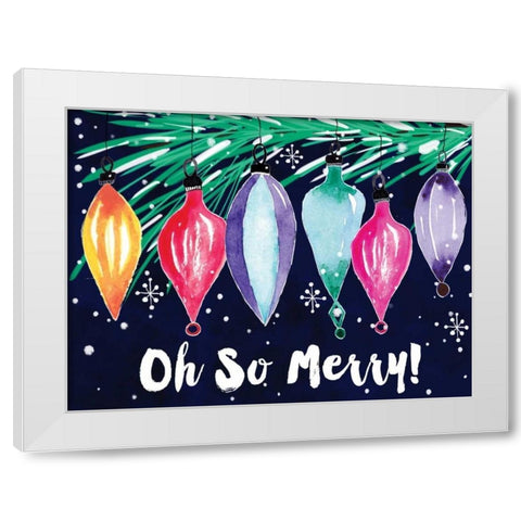 Oh So Merry White Modern Wood Framed Art Print by Berrenson, Sara