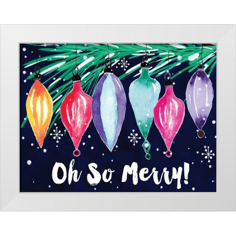 Oh So Merry White Modern Wood Framed Art Print by Berrenson, Sara
