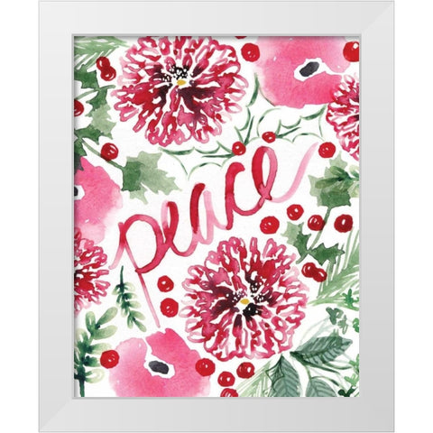 Christmas Floral I White Modern Wood Framed Art Print by Berrenson, Sara