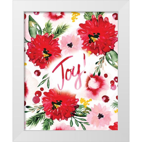 Christmas Floral II White Modern Wood Framed Art Print by Berrenson, Sara